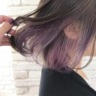 ミディアム カラー 伊 杏のヘアスタイル