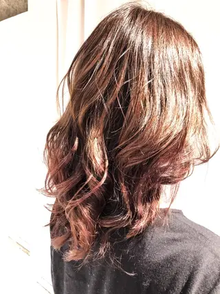 セミロング カラー ヘアアレンジ レイヤー×ヘッドスパ *保田遥*のヘアスタイル