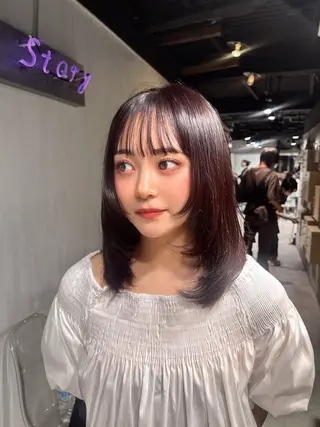 ミディアム MEI🎀垢抜けカラ ー🎀韓国styleのヘアスタイル