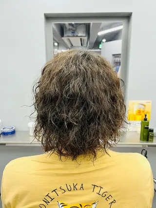 セミロング パーマ メンズ 池袋メンズパーマ フェード純平のヘアスタイル