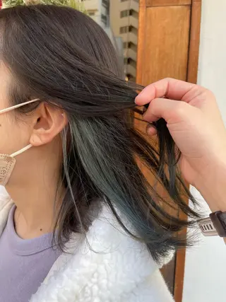 セミロング カラー いまじゅく あおいのヘアスタイル