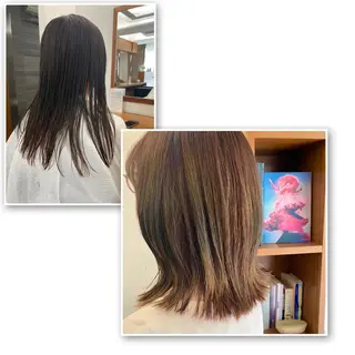 ミディアム パーマ 似合わせレイヤー/ ニュアンスパーマ高倉のヘアスタイル