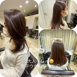 セミロング パーソナルカラー lapiax阿部のヘアスタイル