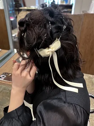 ミディアム ヘアアレンジ 🐏nao /レイヤーカット🐏のヘアスタイル