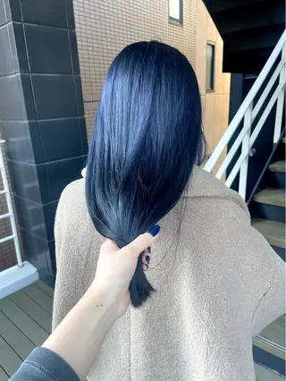 セミロング カラー ヘアアレンジ 青髪特化🩵 ダブルカラーのヘアスタイル