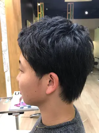 ショート メンズ ❣️大人色気レイヤー 美髪縮毛 金山❣️のヘアスタイル
