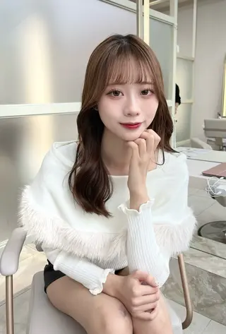 セミロング カラー ナチュラル韓国ヘア 🇰🇷塚田凌太のヘアスタイル