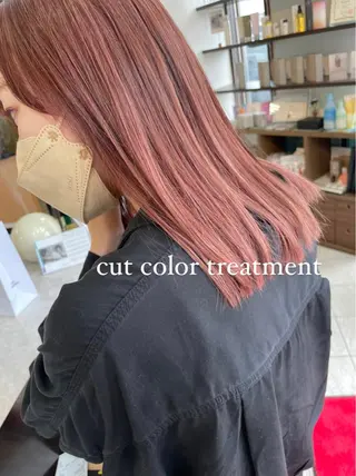 セミロング カラー コレットヘアー 田中アヤノのヘアスタイル