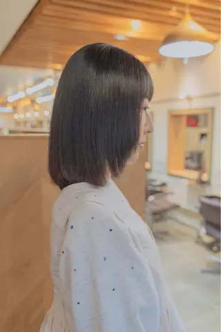 ミディアム カラー 【ボブ】縮毛矯正/ 船橋駅5分/鈴木杏美のヘアスタイル