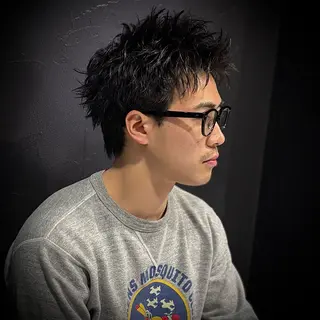 ショート パーマ メンズ スパイキーショート 心斎橋【戸兵吏駒】のヘアスタイル