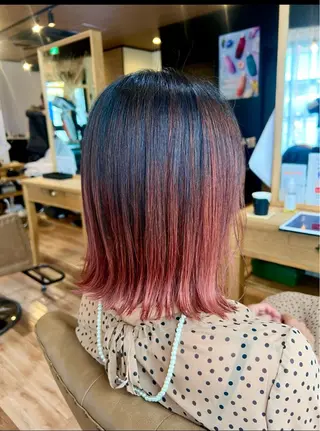 セミロング カラー 奥村 愛彩のヘアスタイル