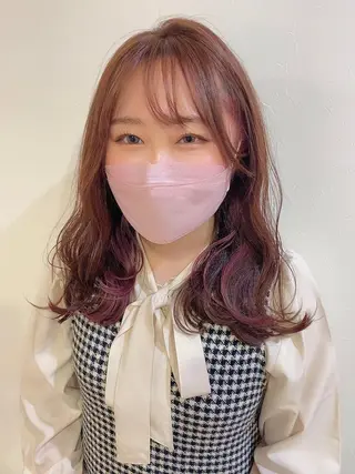 ミディアム カラー 青木 梢のヘアスタイル