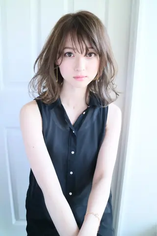 ミディアム カラー パーマ ヘアアレンジ ひがし　まさし JYUNESU副代表のヘアスタイル