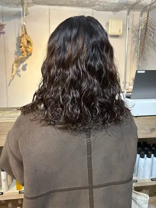 ミディアム パーマ 透明感カラー/パーマ /烏丸御池/寿々乃のヘアスタイル