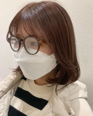 ミディアム カラー hub hair レイヤー/透明感のヘアスタイル