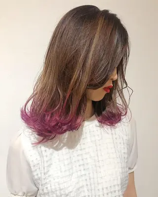 セミロング カラー ヘアアレンジ 【池袋/スパイキー ショート】ⓝⓘⓜⓤのヘアスタイル