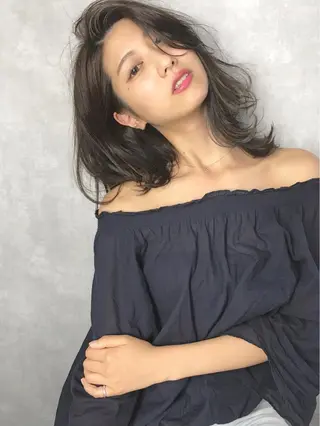 ミディアム カラー TOMOYA/ ショート、レイヤーのヘアスタイル