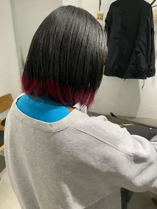 ミディアム カラー パーマ スパイラルパーマ 🌐hina⭐️のヘアスタイル