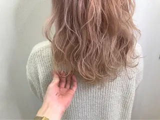 セミロング カラー 横浜ブリーチムラ直し ハイトーン/ブリーチのヘアスタイル