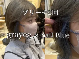 ショート カラー ブリーチなしダブル カラー縮毛矯正 下野のヘアスタイル