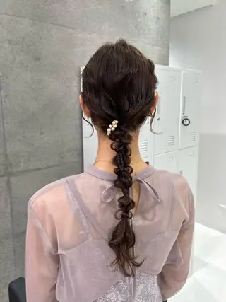 ロング ヘアアレンジ 卒業式お呼ばれ🕊️ ヘアセット✴︎ミキのヘアスタイル