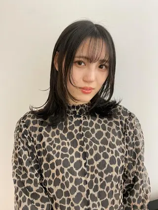 ミディアム カラー 顔周りカット/透明感 カラー✂️MEIのヘアスタイル
