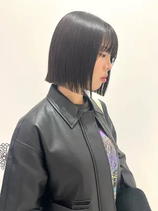 ショート カラー ヘアアレンジ 🌷ボブ/髪質改善 ストレートのヘアスタイル