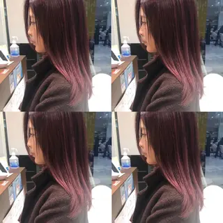 ミディアム カラー ウルフカット ハッシュカット/七海のヘアスタイル