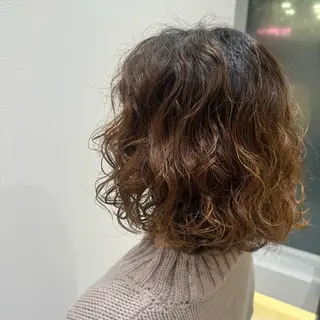 ミディアム パーマモデル募集🌈 森脇帆南のヘアスタイル