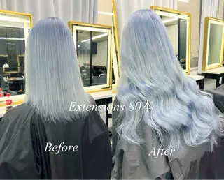 ロング カラー シールエクステ特化 ハイトーン、NANAのヘアスタイル