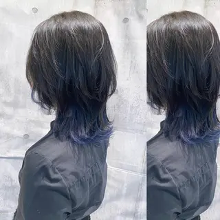 ミディアム カラー ウルフカット ハッシュカット/七海のヘアスタイル