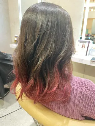 セミロング カラー 高円寺946 伊畑優希のヘアスタイル