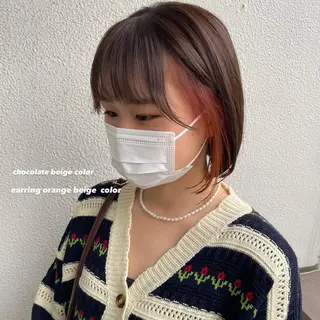 ショート カラー パーマ ヘアアレンジ メンズ キッズ ネイル マツエク・マツパ アイブロウ 透明感カラー・レイヤ ー🎀amika🎀のヘアスタイル