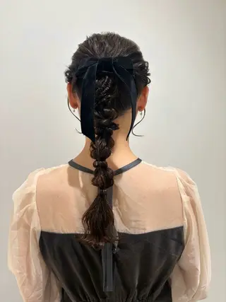 ヘアアレンジ 💗暖色/ブリーチ/ レイヤー/横浜/メイのヘアスタイル