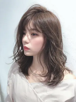 ミディアム カラー ヘアアレンジ マツエク・マツパ 透明感カラー🫧ヘア セット🫧松本菜月の眉毛・アイブロウイメージ