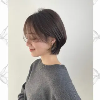 ショート ☘️中明度カラー/ 縮毛矯正ナミ☘️のヘアスタイル