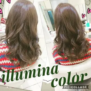 セミロング カラー 永島 桜のヘアスタイル
