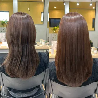 ロング パーマ hub hair レイヤー/透明感のヘアスタイル