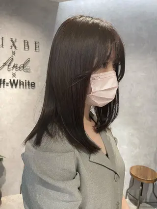 セミロング カラー 福西 洋斗のヘアスタイル