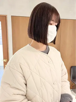 ショート カラー 似合わせボブ×地毛風 縮毛矯正❕ayanaのヘアスタイル