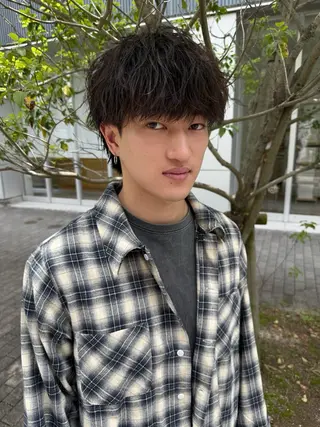 ショート パーマ ヘアアレンジ メンズ 亀井隆汰/メンズ専門 パーマ特化美容師のヘアスタイル