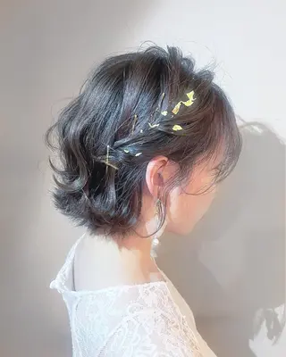 ショート ヘアアレンジ JUNSHIN🦋 ヘアセット／カラーのヘアスタイル