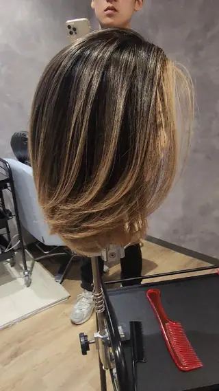 ミディアム カラー 箕面駅‪/カット 千葉 凛大のヘアスタイル