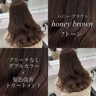 カラー 🤍ブリーチなし ブラウンhimi🤍のヘアスタイル