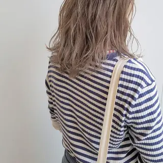 ミディアム カラー ヘアアレンジ パーマ iplus まつげ、眉毛、耳つぼのマツエク・マツパデザイン