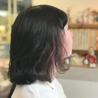 ミディアム カラー 岩谷/ブリーチ 🪽透明感カラーのヘアスタイル