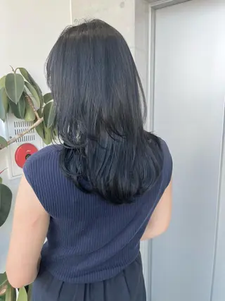 ロング カラー パーマ ヘアアレンジ 透明感/オリーブ/ グレージュ/YUKAのヘアスタイル