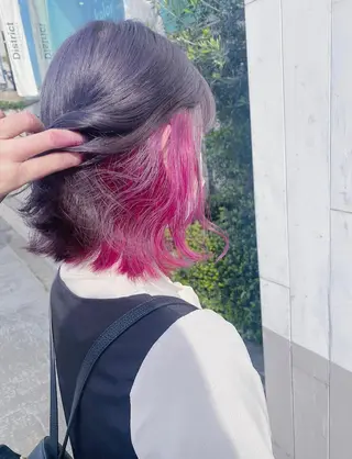 ミディアム カラー ヘアアレンジ 🩶【推しハイトーン 】yuzu🩶のヘアスタイル