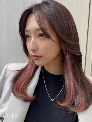 セミロング カラー ブリーチ＆カラーが 得意☀️望月宣雄☀️のヘアスタイル