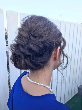 ヘアアレンジ 白髪ぼかしハイライト バレイヤージュヤマトのヘアスタイル
